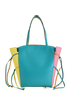 X Mira Mikati Clovelly Tote, £375, Handbags, Blue/Orange/Pink/Yellow, Leather, Front view